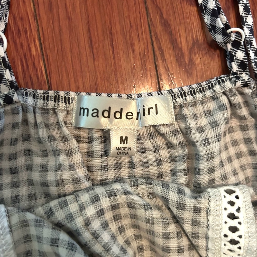 Madden Girl Gingham Crop Top & Tiered Midi Skirt Set – Women’s M - Picture 3 of 8